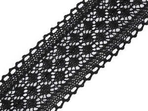 Dantelă premium din bumbac lucrată la ciocănele, cu model circular elegant, lățime 70 mm