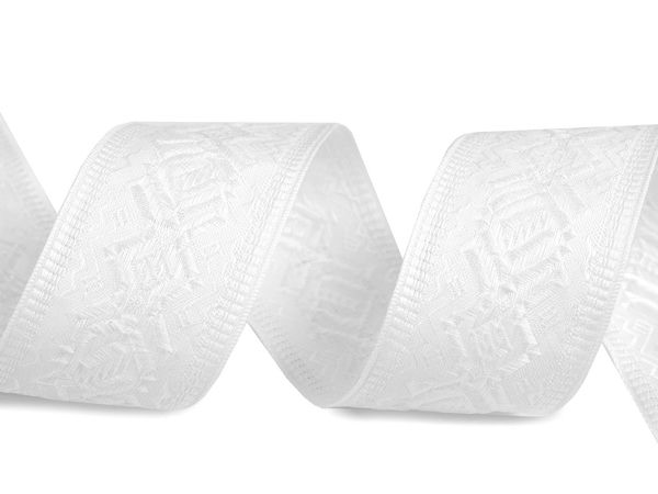 Panglică Jacquard premium din bumbac, 40 mm - pasmanterie cu model țesut pentru costume și decorațiuni interioare