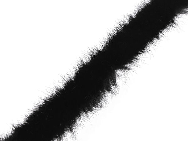 Bandă rotundă din blană ecologică premium pentru cusut (2 cm), cu margine textilă