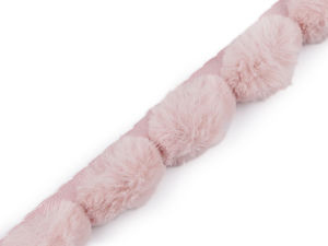Bandă de pasmanterie cu ciucuri din blană artificială pentru cusut - Bordură din blăniță artificială rotundă de 3 cm pentru glugi, mâneci, încălțăminte și decorațiuni interioare