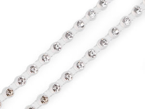 Lanț premium cu strasuri din cristal de 4 mm - Ornament strălucitor și elegant pentru modă, croitorie și creații DIY