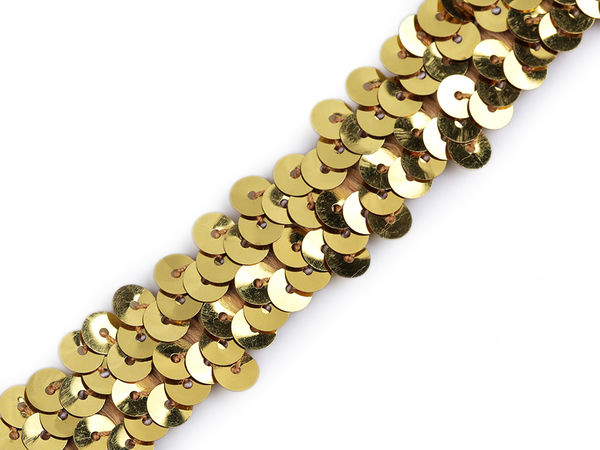 Pasmanterie elastică premium cu paiete, galon de 20 mm pentru cusut, costume și proiecte creative