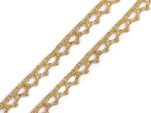Panglică decorativă metalizată din lurex premium - Lățime 10 mm, bandă rigidă cu două fețe pentru cusut, costume și lucru manual
