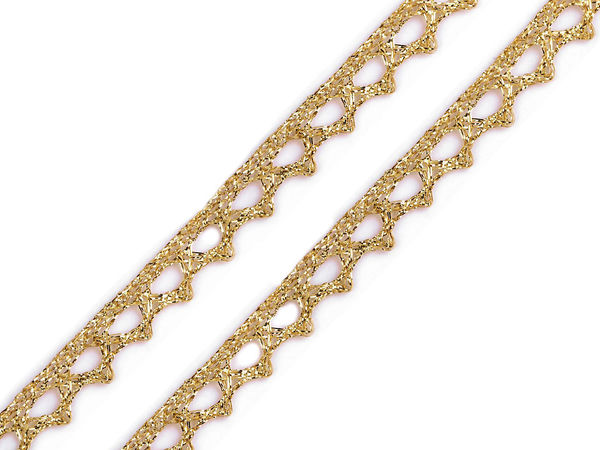 Panglică decorativă metalizată din lurex premium - Lățime 10 mm, bandă rigidă cu două fețe pentru cusut, costume și lucru manual