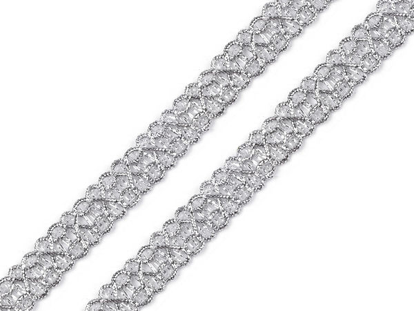 Galon decorativ metalizat premium - Tresă elegantă guipură de 13mm pentru costume, articole vestimentare și accesorii
