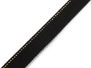 Paspoal negru din tulle cu ștrasuri – Bandă elegantă de finisare pe bie pentru ținute de seară și accesorii, 15 mm și 20 mm