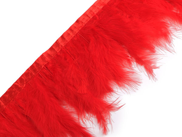 Bandă elegantă cu pene de curcan (lățime 9-12 cm) | Franjuri premium din pene pentru rochii, costume și nunți