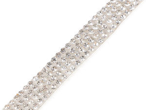 Galon termolipibil cu strasuri premium (10mm) – Bandă decorativă strălucitoare din sticlă șlefuită pentru îmbrăcăminte și proiecte DIY
