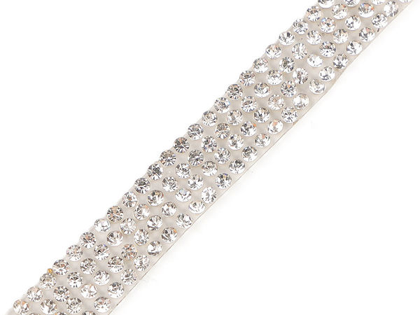Galon termolipibil cu strasuri premium (10mm) – Bandă decorativă strălucitoare din sticlă șlefuită pentru îmbrăcăminte și proiecte DIY