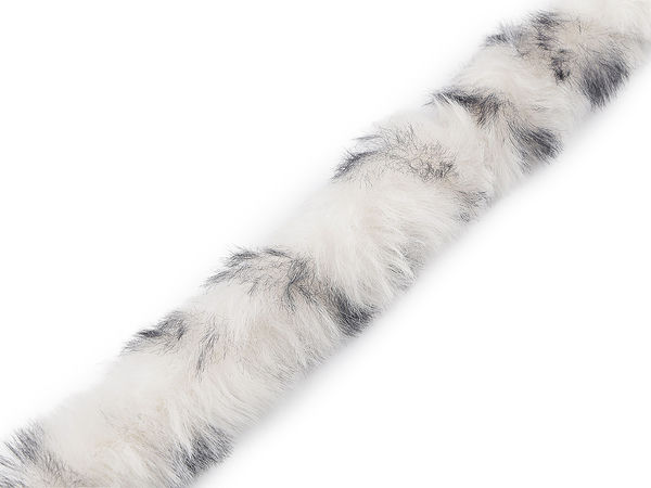 Bandă decorativă premium din blană ecologică rotunjită, cu bandă de coasere (lățime 4 cm, imprimeu animal)