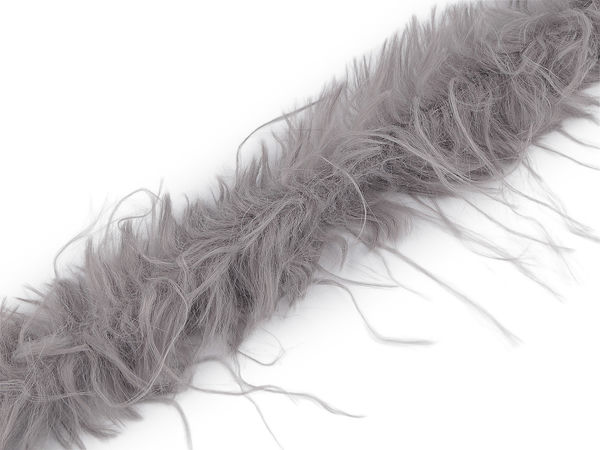 Bandă decorativă din blană ecologică premium cu bandă de cusut, lățime 6 cm - Blană artificială cu fir lung pentru glugi, paltoane, lucru manual și decorațiuni interioare