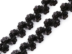 Galon decorativ cu paiete premium (15 mm) - Aplicație metalizată strălucitoare pentru rochii, costume și accesorii