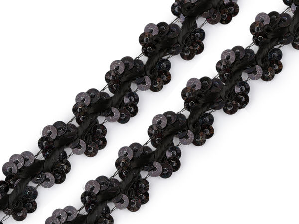 Galon decorativ cu paiete premium (15 mm) - Aplicație metalizată strălucitoare pentru rochii, costume și accesorii