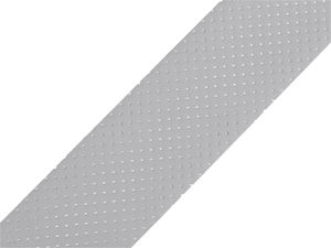 Bandă reflectorizantă elastică perforată gri premium (50 mm) - Chingă tricotată respirabilă de cusut