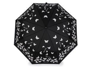 Umbrelă pliabilă de damă cu deschidere automată și fluturi magici care își schimbă culoarea - Umbrelă de ploaie compactă cu protecție UV și husă de protecție