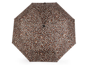 Umbrelă pliabilă automată pentru femei - Umbrelă de ploaie compactă cu imprimeu leopard și husă de protecție