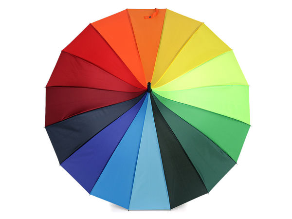 Umbrelă elegantă de damă tip baston, model pagodă, cu mâner din piele - Cadru robust cu 16 spițe rezistent la vânt