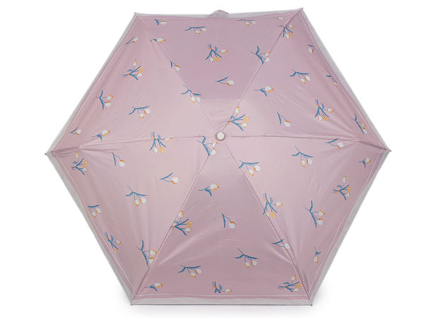Mini umbrelă pliabilă pentru damă cu motiv lalele - Parasolar compact de călătorie cu protecție UV