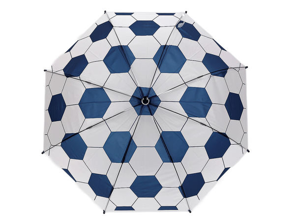 Umbrelă cu deschidere automată pentru copii, model fotbal - Cupolă translucidă rezistentă la vânt și etichetă pentru nume
