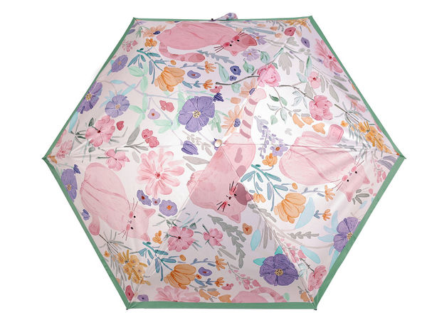 Umbrelă de damă pliabilă mini, compactă și premium - Umbrelă ușoară de călătorie cu motive colorate