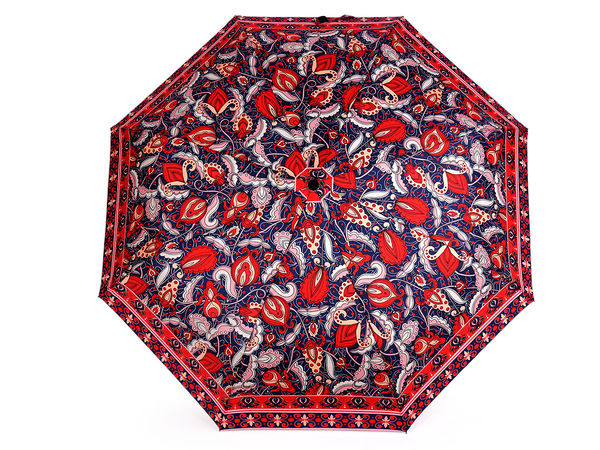 Umbrelă pliabilă automată premium pentru damă - Design elegant cu motive paisley