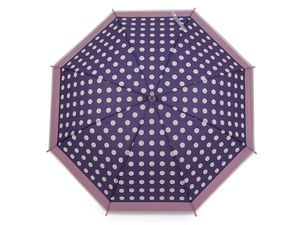 Umbrelă baston de damă cu deschidere automată și buline - Umbrelă translucidă de ploaie, rezistentă la vânt