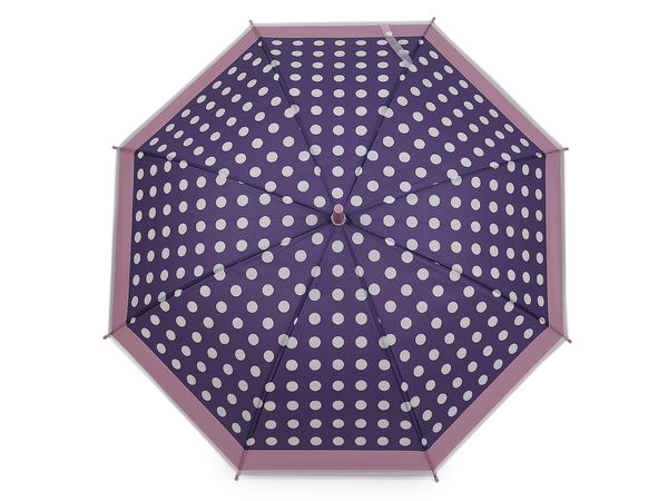 Umbrelă baston de damă cu deschidere automată și buline - Umbrelă translucidă de ploaie, rezistentă la vânt