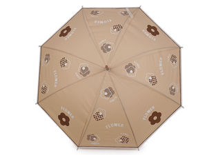 Umbrelă elegantă de damă tip baston, cu imprimeu și deschidere automată – accesoriu clasic de ploaie rezistent la vânt, cu 8 spițe