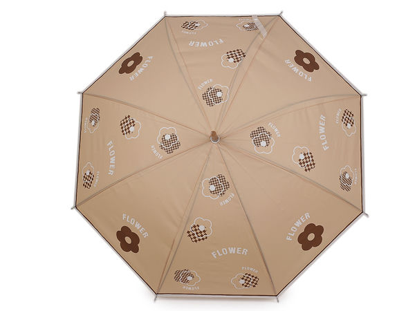 Umbrelă elegantă de damă tip baston, cu imprimeu și deschidere automată – accesoriu clasic de ploaie rezistent la vânt, cu 8 spițe