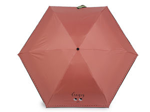 Umbrelă mini pliabilă pentru damă, cu protecție UV și husă tip poșetă asortată - Design compact cu 6 panouri