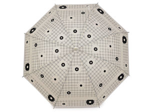 Umbrelă de damă tip baston cu deschidere automată - Cupolă translucidă rezistentă la vânt cu imprimeuri elegante