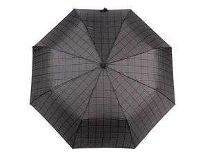 Umbrelă pliabilă compactă pentru bărbați - Umbrelă de călătorie cu 8 segmente, protecție UV și anti-ploaie, mâner cu aspect de lemn