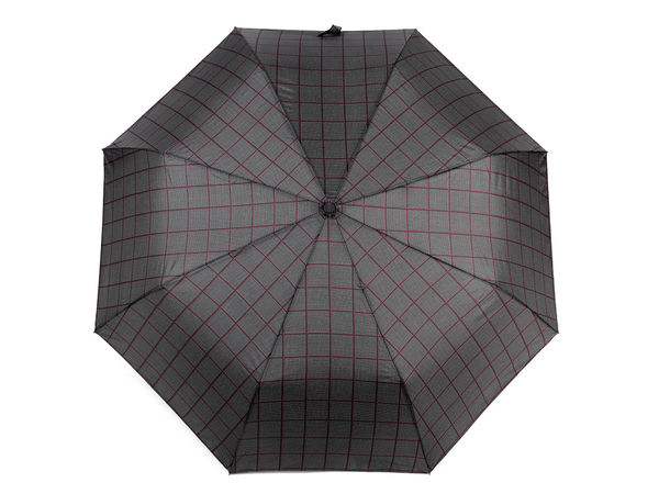Umbrelă pliabilă compactă pentru bărbați - Umbrelă de călătorie cu 8 segmente, protecție UV și anti-ploaie, mâner cu aspect de lemn