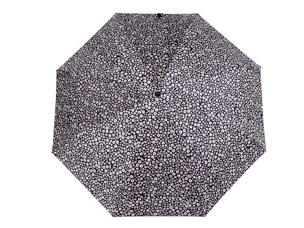 Mini umbrelă pliabilă de damă - Umbrelă de soare compactă cu protecție UV, imprimeu floral și husă pentru transport