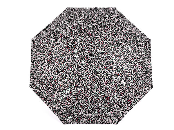 Mini umbrelă pliabilă de damă - Umbrelă de soare compactă cu protecție UV, imprimeu floral și husă pentru transport