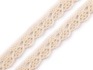 Dantelă din bumbac premium realizată pe bobine - Panglică decorativă elegantă pentru lucru manual, decorațiuni interioare și costume populare (lățimi de 10 mm și 14 mm)