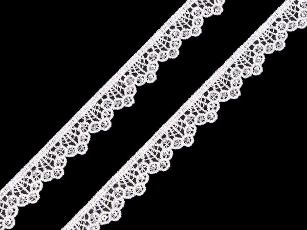 Panglică elegantă din dantelă de ghipură ivoire cu paiete strălucitoare, lățime 14 mm – Bordură decorativă premium pentru croitorie, articole vestimentare și proiecte de artizanat