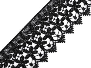 Dantelă ghipură florală premium - panglică brodată elegantă cu lățime de 85 mm pentru cusut și confecții vestimentare