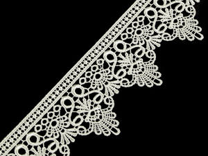 Bordură Dantelă Guipure Premium Vintage - Panglică Florală Elegantă de 65 mm pentru Articole de Îmbrăcăminte și Costume