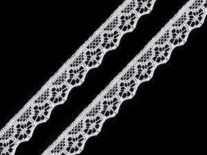 Panglică premium de dantelă din poliamidă, 14 mm - Pasmanterie decorativă elegantă din nailon pentru fețe de masă, perne și confecții