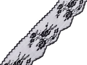 Dantelă elegantă din nailon cu model delicat (65mm) - Panglică premium pentru galanterie, proiecte de lucru manual și decorațiuni interioare