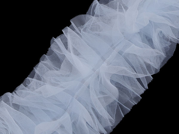 Garnitură premium din tul plisat cu volănașe (11cm) - Volănașe suprapuse pe 4 rânduri pentru fuste tutu, costume și lucru manual