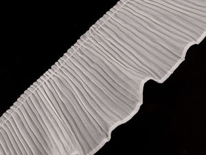 Panglică plisată tip volan Premium (lățime 10cm) - Garnitură decorativă plisată tip acordeon pentru cusut, finisaje și galanterie