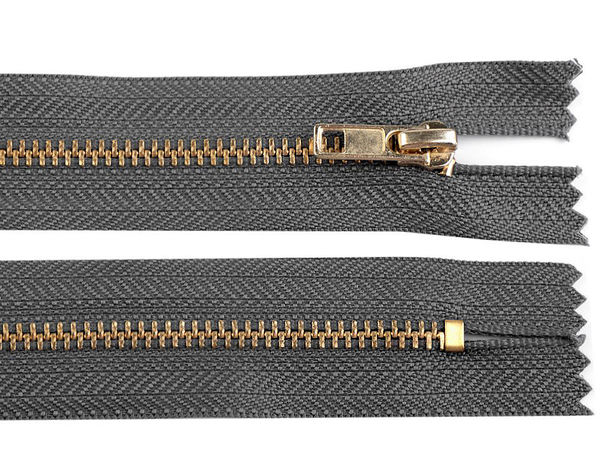 Fermoar metalic închis Premium Nr. 4 (16 cm) - Gri hematit