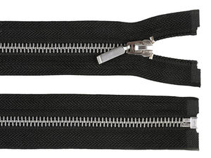 Fermoar metalic detașabil nr. 5 Premium (60 cm) - Dinți și cursor din nichel - Negru