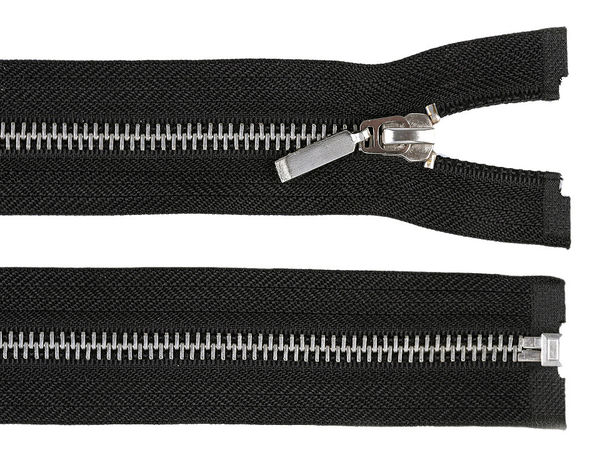Fermoar metalic detașabil nr. 5 Premium (60 cm) - Dinți și cursor din nichel - Negru