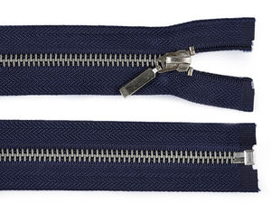 Fermoar metalic detașabil Premium Nr. 5, 80 cm – Alamă cu finisaj nichelat (Albastru închis 330)