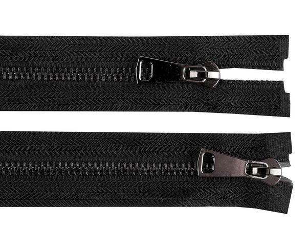 Fermoar metalic premium nr. 5 detașabil cu dublu sens - Fermoar de 80 cm cu două cheițe pentru jachete, veste și paltoane
