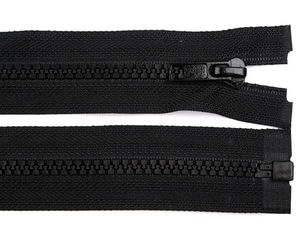 Fermoar detașabil premium din plastic nr. 5 pentru jachete și paltoane, 105 cm - Negru