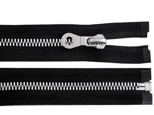 Fermoar detașabil din plastic premium nr. 8 - aspect metalic negru pentru jachete și îmbrăcăminte exterioară, 90 cm